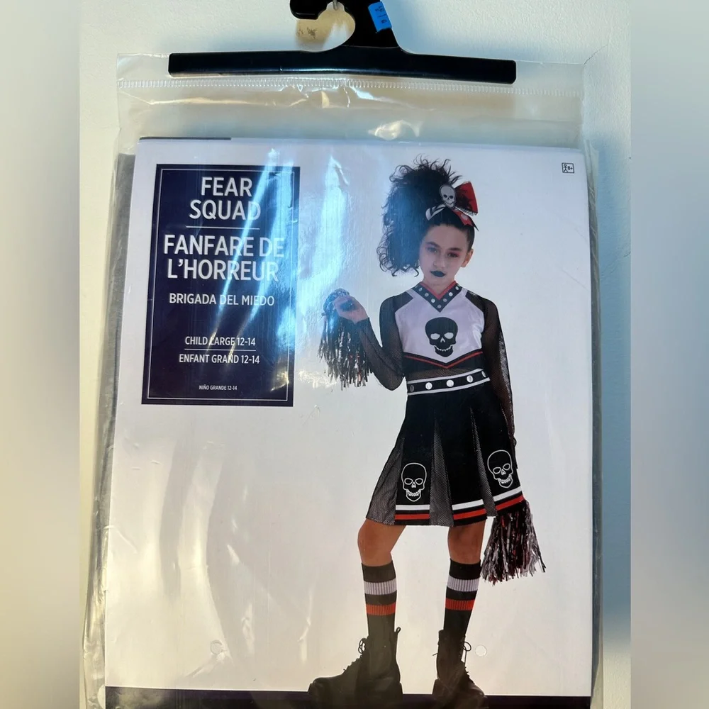 NWT Fear Squad Cheerleader Halloween Costume with Skull Design - Picture 1 of 4